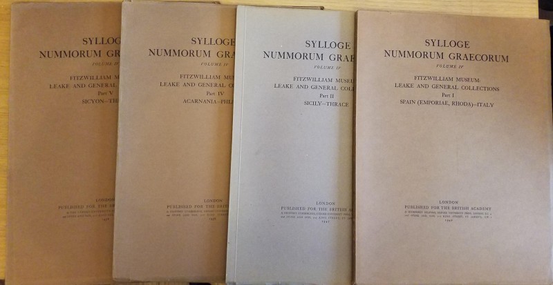 SNG Fitzwilliam, Sylloge Nummorum Graecorum Vol. IV. Four volumes: I) Spain-Ital...