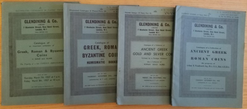 Glendining's, lot of 4 catalogues. London 1957-1963. Good condition, some soil a...