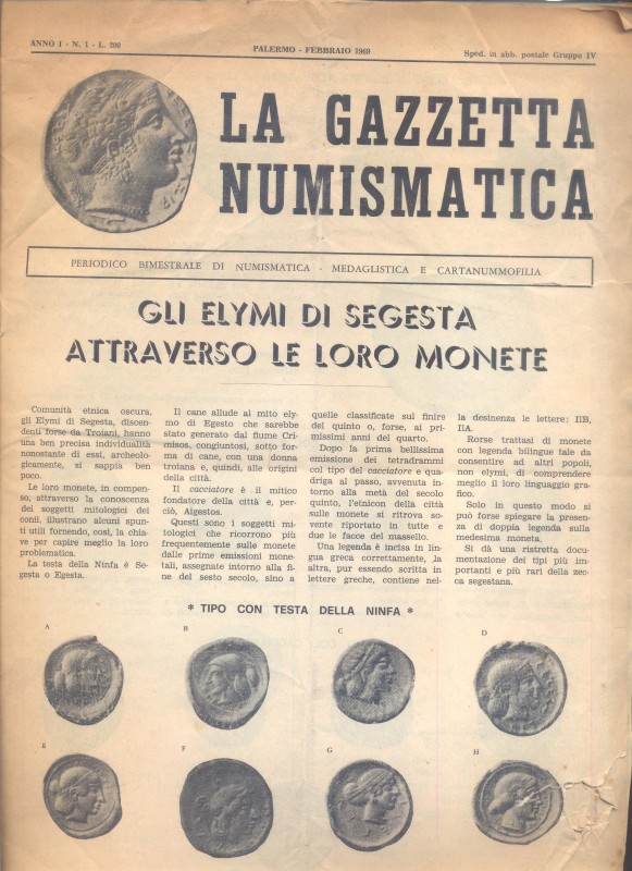 A.A.V.V. - La Gazzetta Numismatica. Anno I, N 1. Palermo, 1969. Pp. 19, ill. nel...