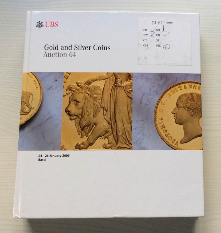 UBS Auction 64 Collection Gold and Silver Coins. Basel 24-26 January 2006. Carto...