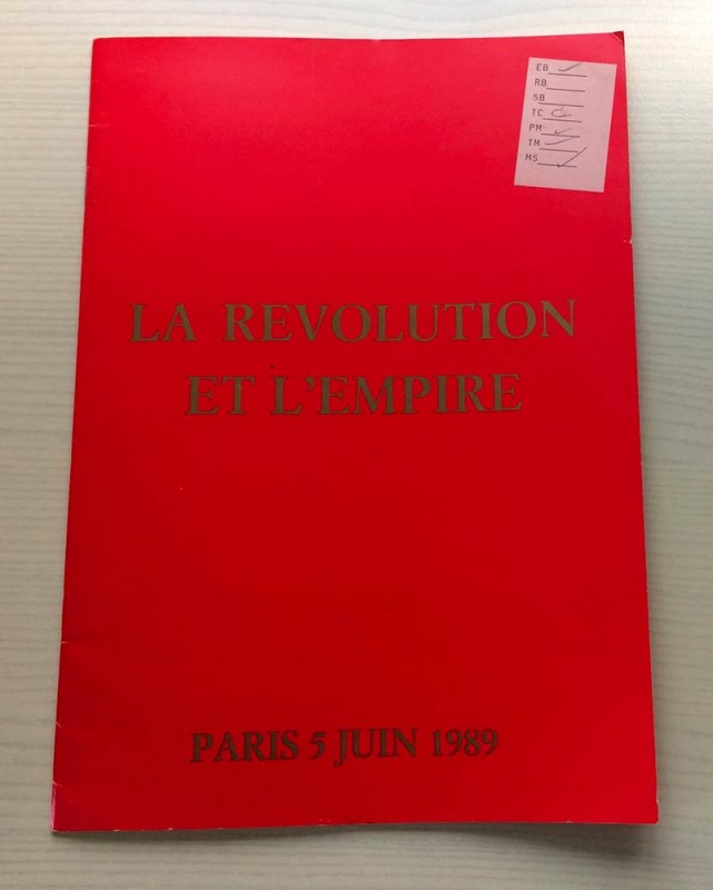 Weil A. La Revolution et L' Empire Monnaies, Medailles,.. Paris 05 Juin 1989 Bro...