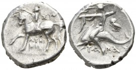 Calabria. Tarentum. ΛΥΚΙΝΟΣ, magistrate circa 272-240 BC. Nomos AR