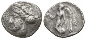 Bruttium. Terina circa 420-400 BC. Diobol AR