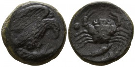 Sicily. Akragas circa 420-406 BC. Hexas AE