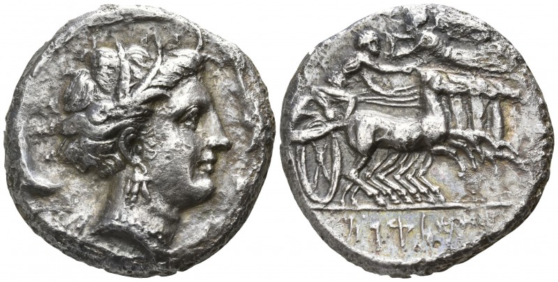 Sicily. Kephaloidion. Siculo-Punic 409-396 BC.
Tetradrachm AR

26mm., 16,11g....