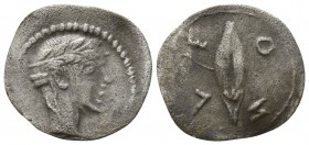 Sicily. Leontinoi circa 465-460 BC. Litra AR