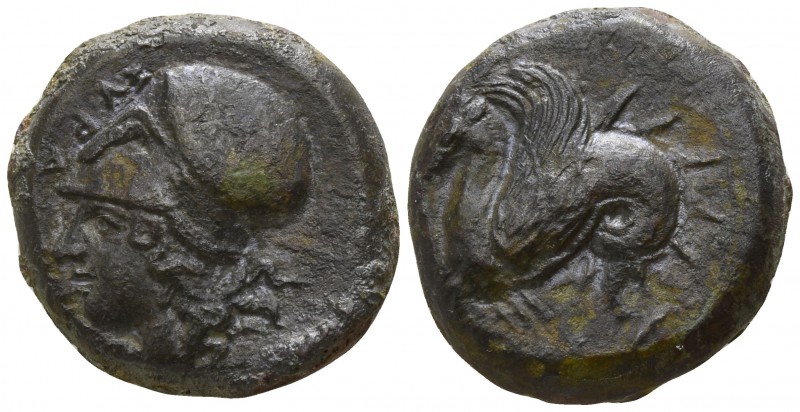 Sicily. Syracuse. Dionysios I. 405-367 BC.
Litra Æ

18mm., 6,31g.

ΣYPA; he...