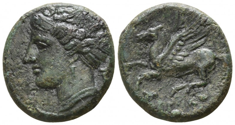 Sicily. Syracuse. Hieron II 275-215 BC.
Bronze Æ

15mm., 3,16g.

Head of Ar...