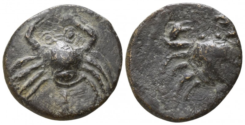 Islands off Sicily. Lampedusa circa 400-300 BC.
Bronze Æ

17mm., 2,29g.

Cr...