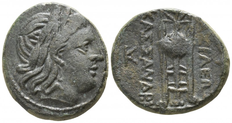 Kings of Macedon. Uncertain mint. Kassander 306-297 BC.
Bronze Æ

19mm., 6,04...