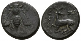 Ionia. Ephesos . ΚΛΕΟΛΟΧΟΣ, magistrate circa 390-300 BC. Bronze Æ