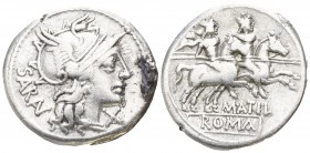 M. Atilius Saranus 148 BC. Rome. Denar AR