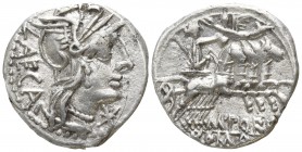 M. Porcius Laeca 125 BC. Rome. Denar AR
