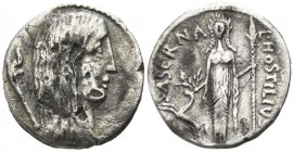 Hostilius Saserna 48 BC. Rome. Denar AR