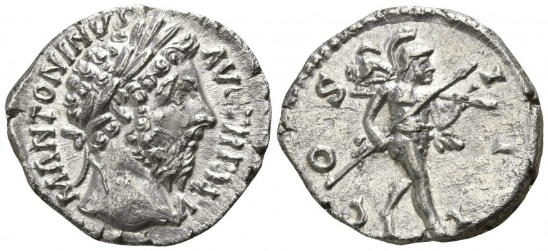 Marcus Aurelius AD 161-180. Rome
Denar AR

19mm., 3,17g.

M ANTONINVS AVG T...