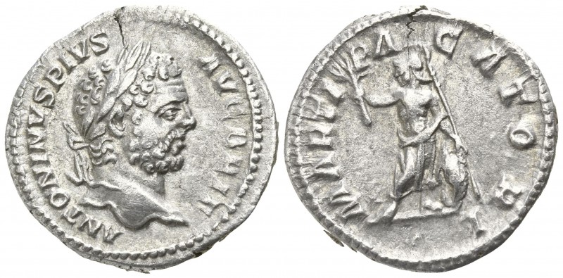 Caracalla AD 211-217. Rome
Denar AR

20mm., 3,24g.

ANTONINVS PIVS AVG BRIT...