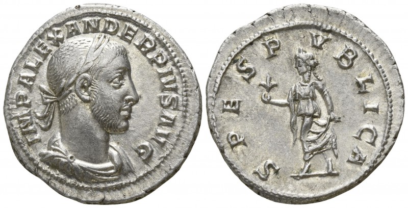 Severus Alexander AD 222-235. Rome
Denar AR

21mm., 3,14g.

IMP ALEXANDER P...