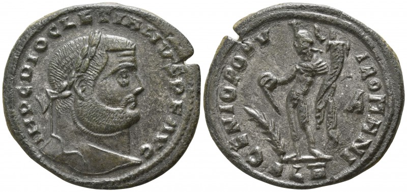 Diocletian AD 284-305. Alexandria
Follis Æ

29mm., 9,04g.

IMP C DIOCLETIAN...