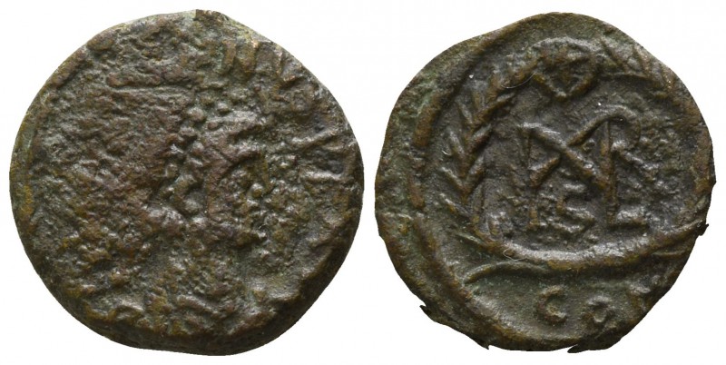 Marcianus AD 450-457. Constantinople
Bronze Æ

12mm., 1,42g.

[D N MARCIA]N...