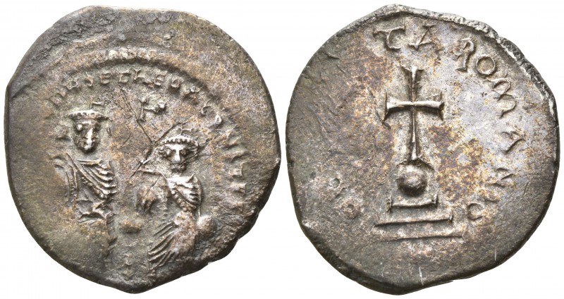 Heraclius, with Heraclius Constantine and Heraclonas. AD 610-641. Constantinople...