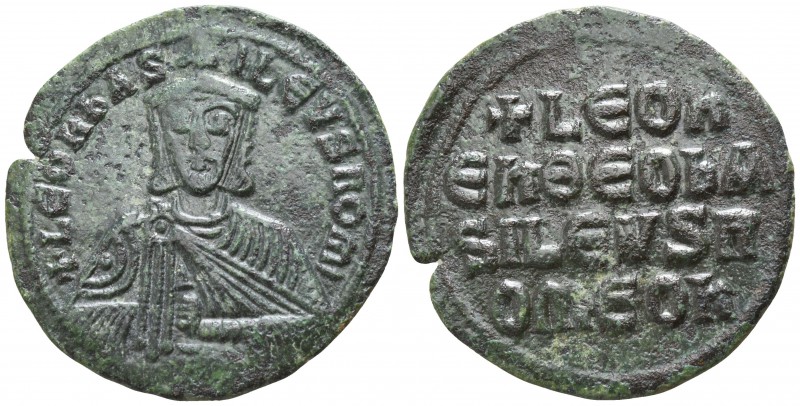 Leo VI the Wise. AD 886-912. Constantinople
Follis Æ

28mm., 5,47g.

+LEON ...