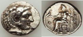 MACEDONIAN KINGDOM. Alexander III the Great (336-323 BC). AR tetradrachm (26mm, 16.76 gm, 1h). AU, lamination, brushed. Late lifetime-early posthumous...
