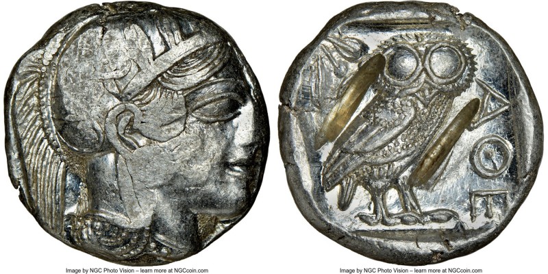 ATTICA. Athens. Ca. 440-404 BC. AR tetradrachm (24mm, 17.23 gm, 3h). NGC AU 4/5 ...