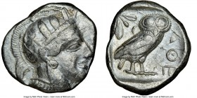 ATTICA. Athens. Ca. 440-404 BC. AR tetradrachm (25mm, 17.14 gm, 4h). NGC VF 4/5 - 3/5. Mid-mass coinage issue. Head of Athena right, wearing crested A...