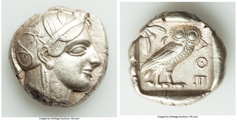 ATTICA. Athens. Ca. 440-404 BC. AR tetradrachm (24mm, 17.18 gm, 3h). XF. Mid-mas...