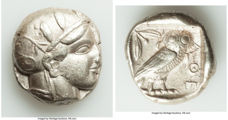 ATTICA. Athens. Ca. 440-404 BC. AR tetradrachm (24mm, 17.16 gm, 1h). VF. Mid-mas...