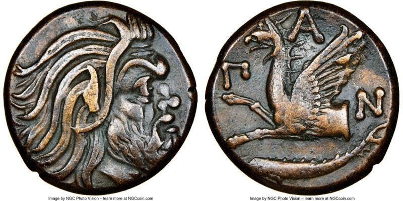 CIMMERIAN BOSPORUS. Panticapaeum. 4th century BC. AE (21mm, 12h). NGC Choice VF....