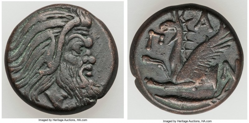 CIMMERIAN BOSPORUS. Panticapaeum. 4th century BC. AE (20mm, 7.41 gm, 12h). XF. H...