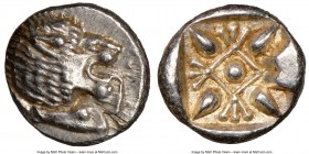 IONIA. Miletus. Ca. late 6th-5th centuries BC. AR 1/12 stater or obol (10mm, 1.20 gm). NGC MS 4/5 - 5/5. Milesian standard. Forepart of roaring lion l...