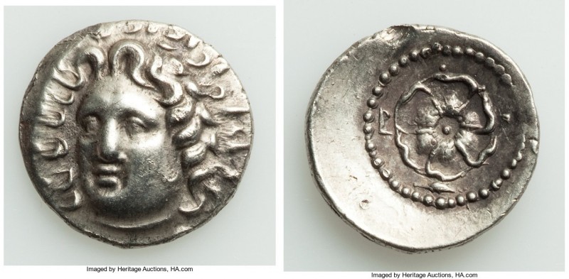 CARIAN ISLANDS. Rhodes. Ca. 84-30 BC. AR drachm (19mm, 4.25 gm, 12h). AU, edge s...