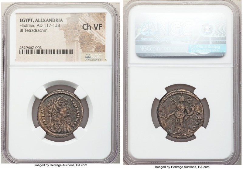 EGYPT. Alexandria. Hadrian (AD 117-138). BI tetradrachm (25mm, 12h). NGC Choice ...