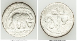 Julius Caesar, as Dictator (49-44 BC). AR denarius (19mm, 3.17 gm, 11h). Fine. Military mint traveling with Caesar in northern Italy, ca. 49-48 BC. CA...