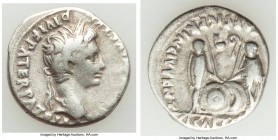 Augustus (27 BC-AD 14). AR denarius (19mm, 3.74 gm, 6h). About VF. Lugdunum, 2 BC-AD 4. CAESAR AVGVSTVS-DIVI F PATER PATRIAE, laureate head of Augustu...
