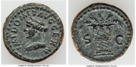 Domitian, as Caesar (AD 81-96). AE quadrans (17mm, 3.34 gm, 6h). VF. Rome, AD 84-85. IMP DOMI AVG GERM, draped bust of Ceres left / S-C, basket of cor...