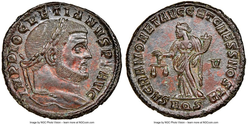 Diocletian (AD 284-305). BI follis or nummus (26mm, 9.12 gm, 12h). NGC MS 5/5 - ...