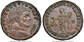 Diocletian (AD 284-305). BI follis or nummus (26mm, 9.12 gm, 12h). NGC MS 5/5 - 4/5. Aquileia, AD 294-1 May AD 305, 2nd officina. IMP DIOCLETIANVS P F...