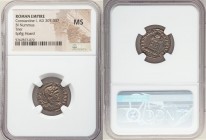 Constantine I the Great (AD 307-337). AE3 or BI nummus (19mm, 7h). NGC MS. Trier, 2nd officina, AD 322-323. CONSTA-NTINVS AVG, helmeted, cuirassed bus...