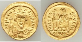 Phocas (AD 602-610). AV solidus (21mm, 4.45 gm, 7h). VF. Constantinople, 8th officina, AD 607-609. o N FOCAS-PЄRP AVG, crowned, draped and cuirassed b...