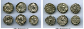 ANCIENT LOTS. Roman Imperial. Ca. AD 81-217. Lot of six (6) AR denarii. Fine-VF. Includes: Domitian // Sabina // Faustina Junior // Lucilla // Commodu...
