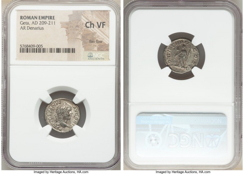 ANCIENT LOTS. Roman Imperial. Ca. AD 209-244. Lot of two (2) AR denarii. NGC Cho...