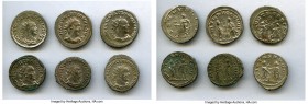 ANCIENT LOTS. Roman Imperial. AD 3rd century. Lot of six (6) BI antoniniani. XF. Includes: (5) Valerian I // (1) Valerian II. Total six (6) coins in l...