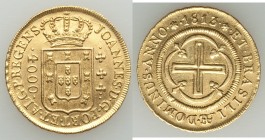 João Prince Regent gold 4000 Reis 1813 XF (Cleaned), Rio de Janeiro mint, KM235.2. 26.9mm. 7.91gm. AGW 0.2378 oz. 

HID09801242017

© 2020 Heritag...