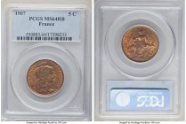 Republic 5 Centimes 1907 MS64 Red and Brown PCGS, Paris mint, KM842.

HID09801242017

© 2020 Heritage Auctions | All Rights Reserved