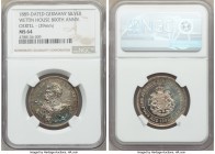 Saxony. Albert silver "House of Wettin" Medallic 2 Mark 1889 MS64 NGC, 29mm. By Oertel. Celebrating the 800th anniversary of the House of Wettin. ALBE...