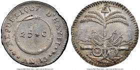 Republic 25 Centimes L'An 10 (1813) MS63 NGC, KM12.1. Nicely centered and well struck reverse surface a bit grainy. 

HID09801242017

© 2020 Herit...