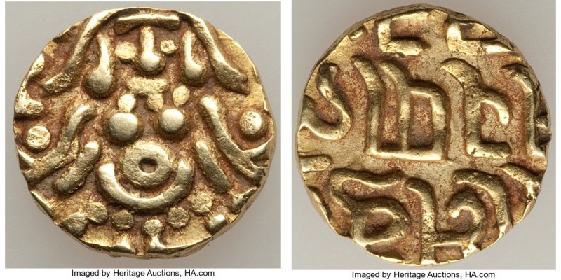 Yadavas of Tribhuvanagiri (Bayana). Kumarapala gold Dinar (4-1/2 Masha) ND (Befo...